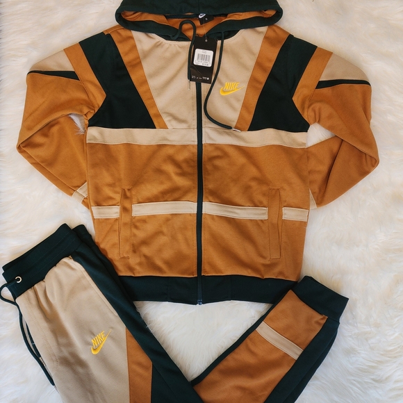 Nike Tan and Black Colorblock Tracksuit - Picture 1 of 6
